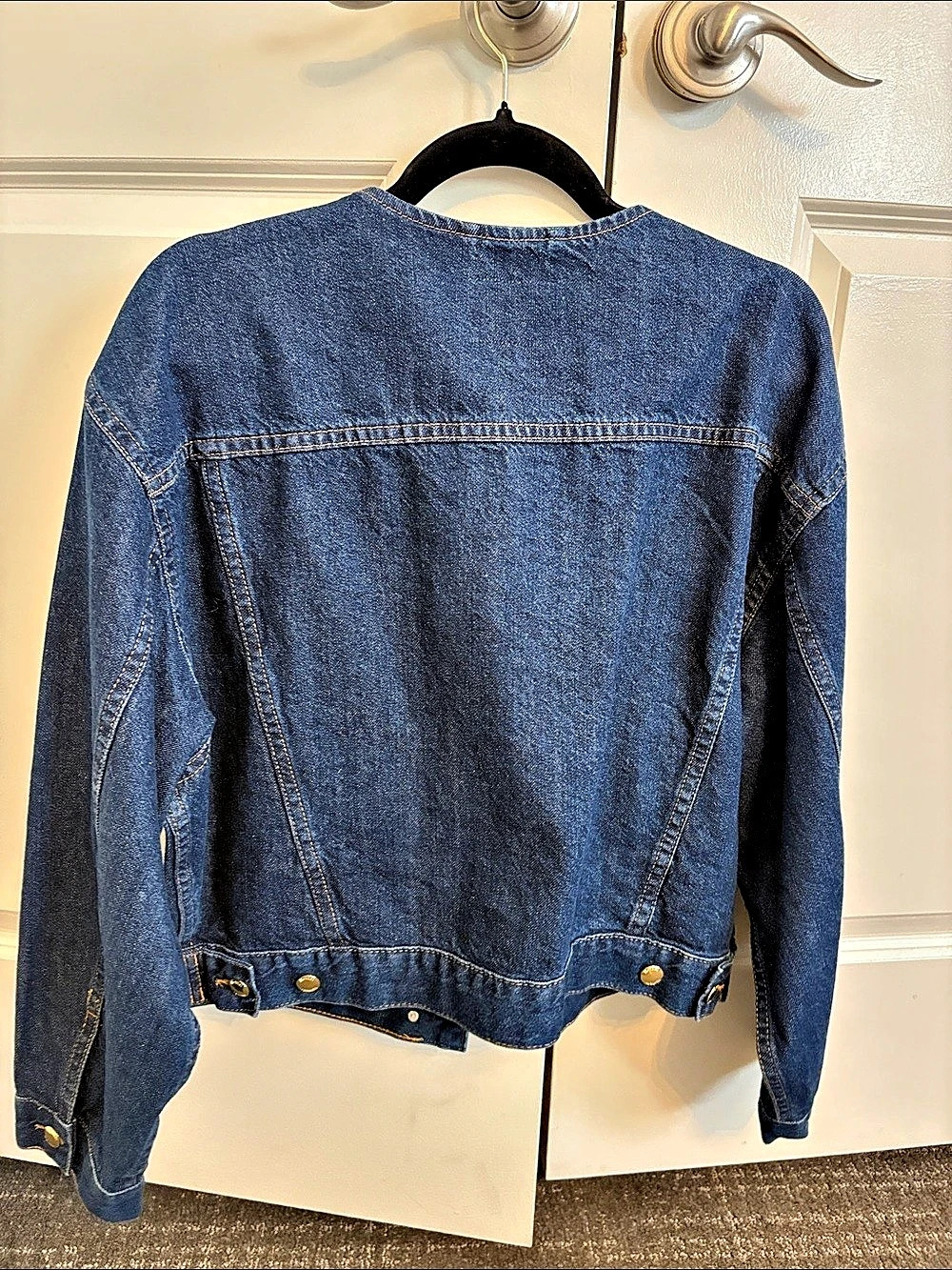 H&M Collarless Denim Jacket Blue Small - Picture 4 of 4